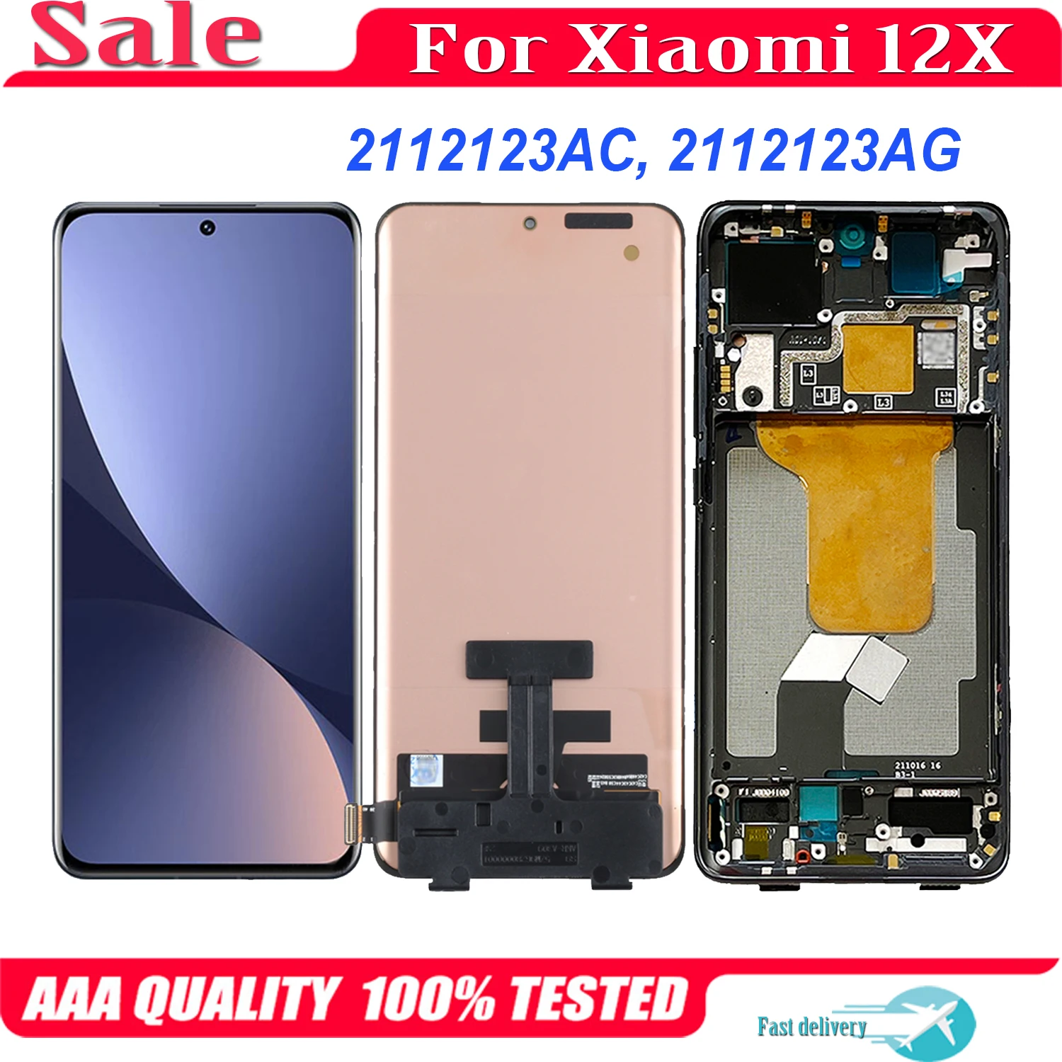 

6.28'' AMOLED Original For Xiaomi 12X 2112123AC 2112123AG LCD Display Touch Screen Digitizer Assembly