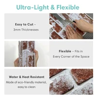 10pcs 3D อิฐสติ๊กเกอร์ติดผนัง Self-กาว Faux อิฐผนัง,Matt,กันน้ํา,30x30 ซม.,ห้องนั่งเล่นห้องนอน Wall Decor 5