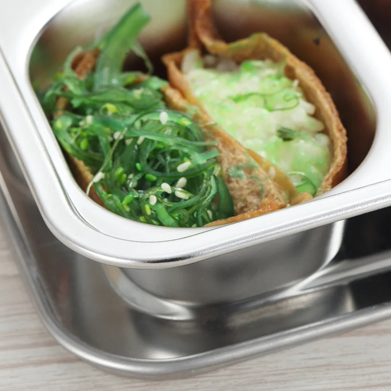 Stainless Steel Insulated Snack Plate-Sealable Bento Lunch Box-Thermal Food Container for Tableware & Dinner