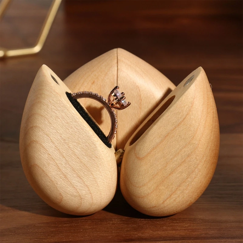 

Женская деревянная декоративная шкатулка с крышкой, кольцо для ювелирных изделий, держатель для предложения на день рождения