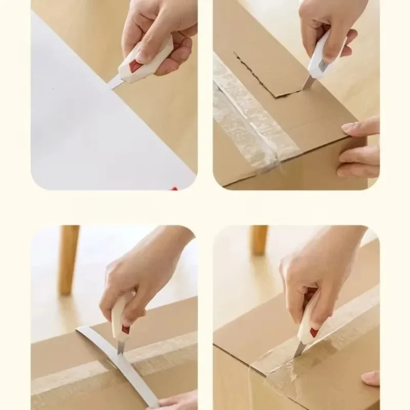 1pc 다기능 미니 포장 풀기 도구 자동 리바운드 휴대용 톱니형 포장 풀기 장치 미니 커터 편지 오프너