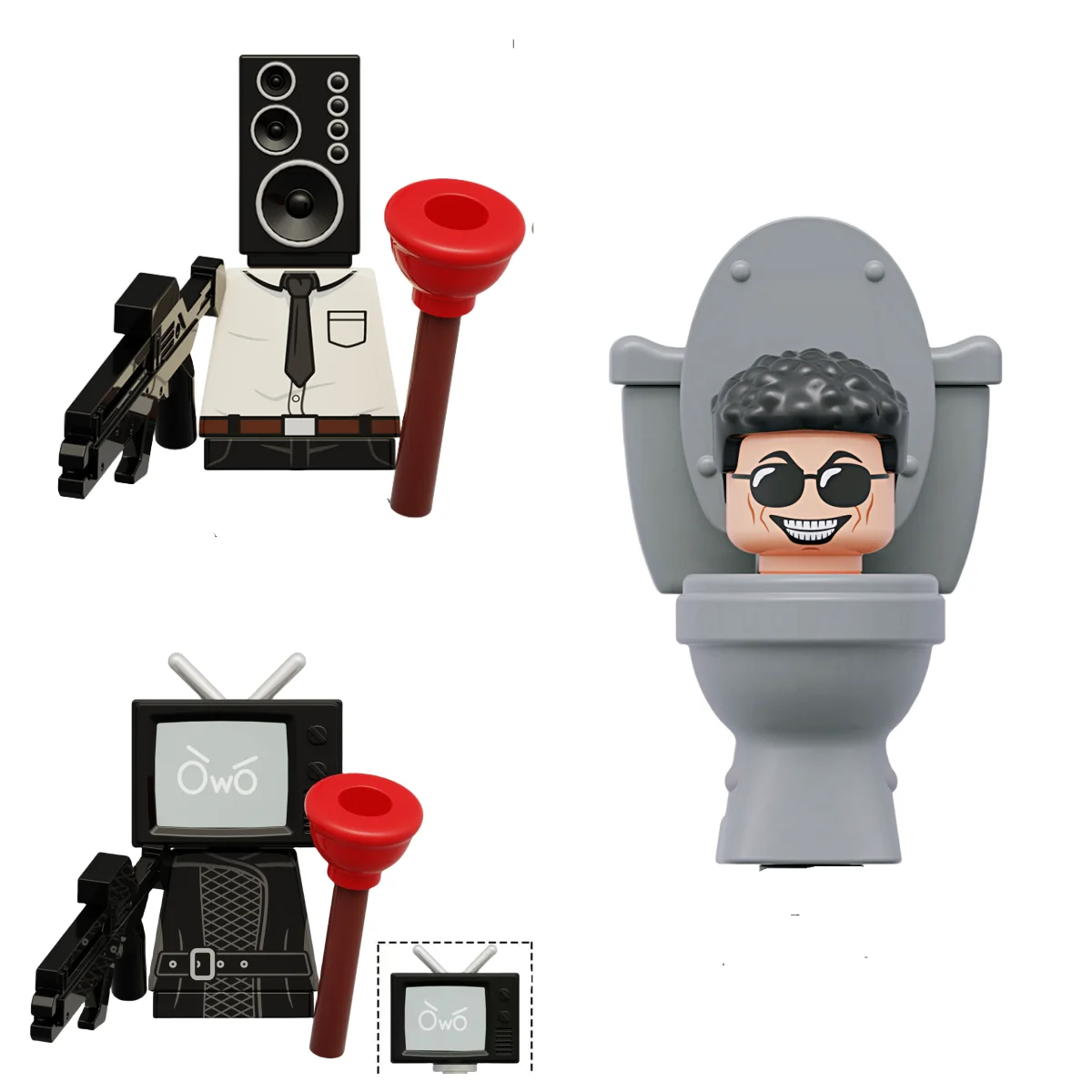 Gensly 365Pcs Ski-bi-di Giocattoli da costruzione, Gioco della toilette Titan TV Man Figure, per ragazzi ragazze, Regali Decorazioni da collezione