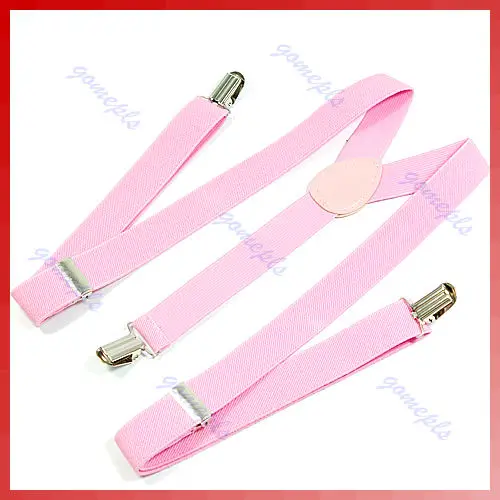 652F Women\'s Unisex Elastic Y-Shape Braces Mens Adjustable Clip-on Suspenders Fashion