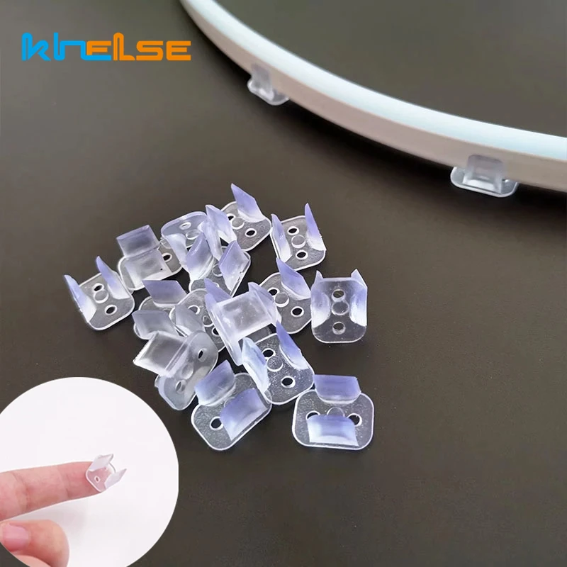 100Pcs 10pcs LED Neon Light Clips For 6x12mm 8x16mm Flexible Tape Modeling Fixed Plastic Buckle Strip Lamp Accessories End Cap