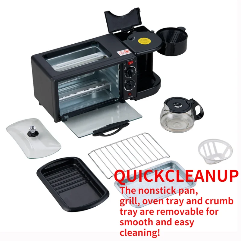 Kitchen appliances 3 In 1 Breakfast Makers Sandwich Maker Toaster Oven Multifunctional  Coffee Breakfast Machine 4