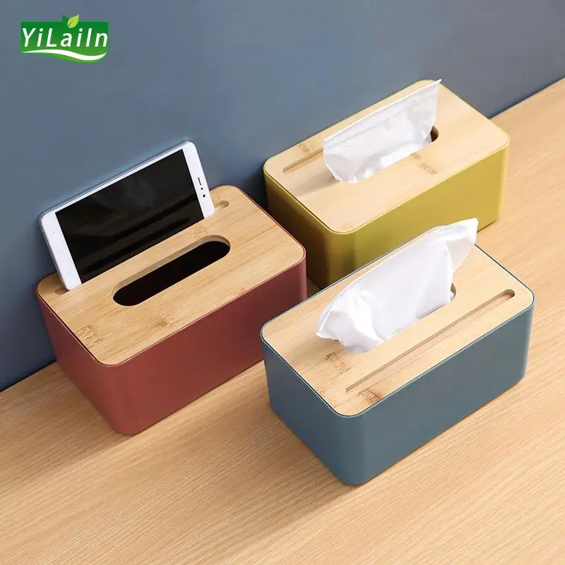 

YiLaiIn (2Pcs) Organizer Storage Box Organizer Box Plastic Organizing Boxes Tissue Box Holder Tissue Case Multicolor