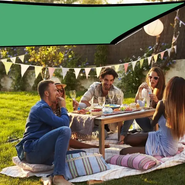 Zöld Árnyékú Kendő Vízálló És Uv -Ellenálló Védelem -Sugaras Napsugárzású Nettó Kültéri Erkély Napfényes Lombkorona - Image 4