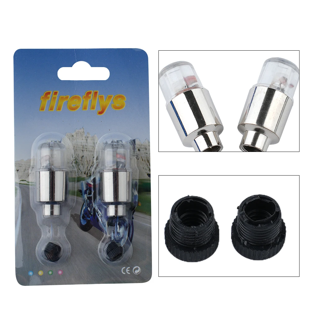 

LED Wheel Lights Car Tire Tyre For Bike Wheel 4Pcs Accessory Cap Stem Car And Dust Stem LED Light High Quality