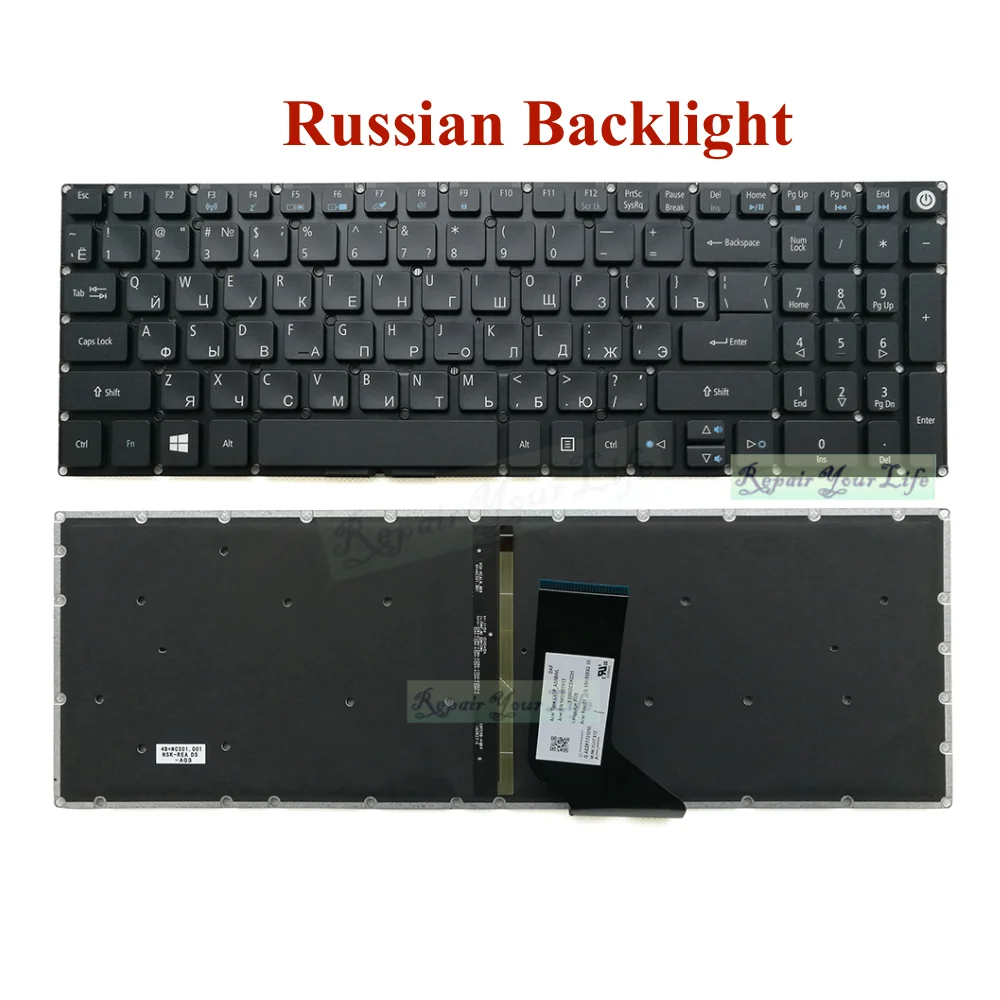 Teclado Retroiluminado Húngaro Russo para Acer Aspire V15 Vn7 572 Vn7 Nitro 572g Vn7 572tg e5 v3 575t v5 Vn7 592g 591g 772g Novo cf