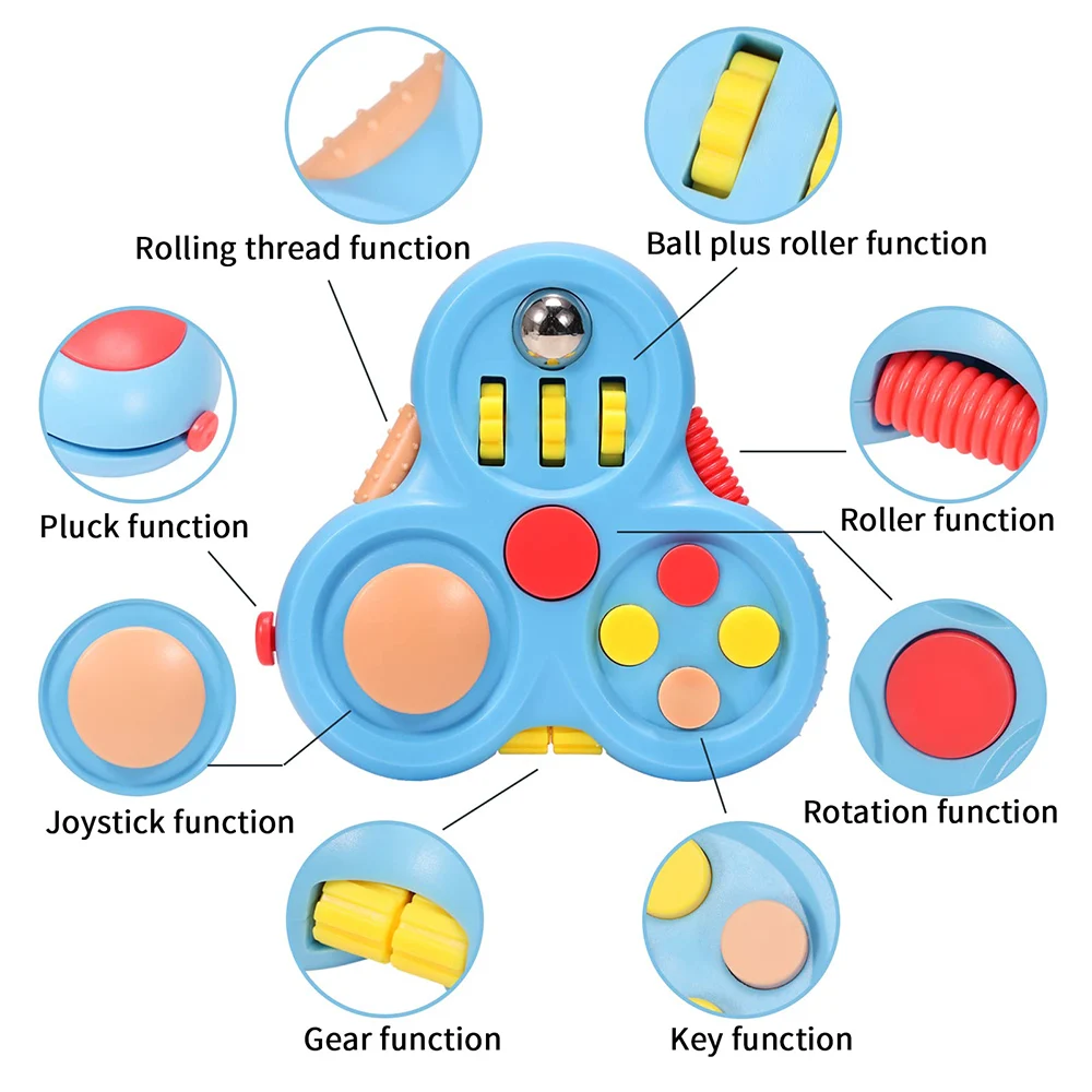 Fidget Toys 12 In 1 Decompression Rotating Magic Bean Cube For Kids Adults Anti Stress Autism Gifts