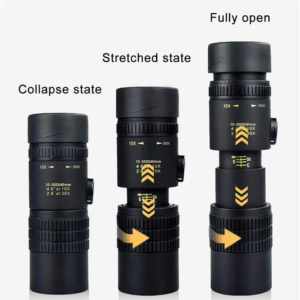 Metal 10-300X Zoom HD Powerful Binoculars Long Range Portable High Quality Professional Telescope Monocular For Hunting K8I0 6