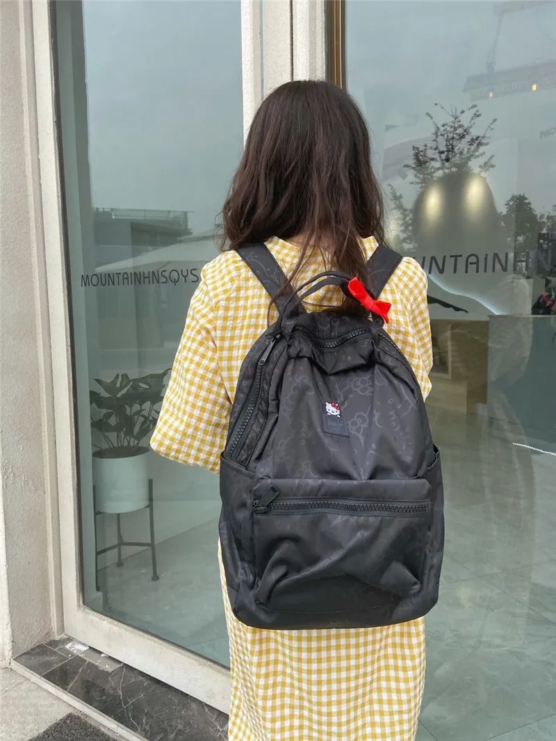 Mochila Sanrio Hello Kitty Y2k para hombre y mujer, diseño de dibujos animados Kawaii, ligera, de gran capacidad, de nailon de alta calidad, para viajes y estudiantes