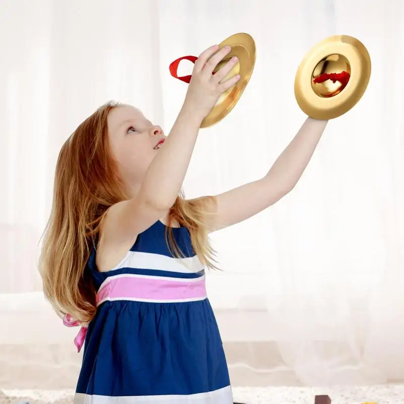 Kids 2PCS Finger Cymbals With Rope 12CM/4.7IN For Parties