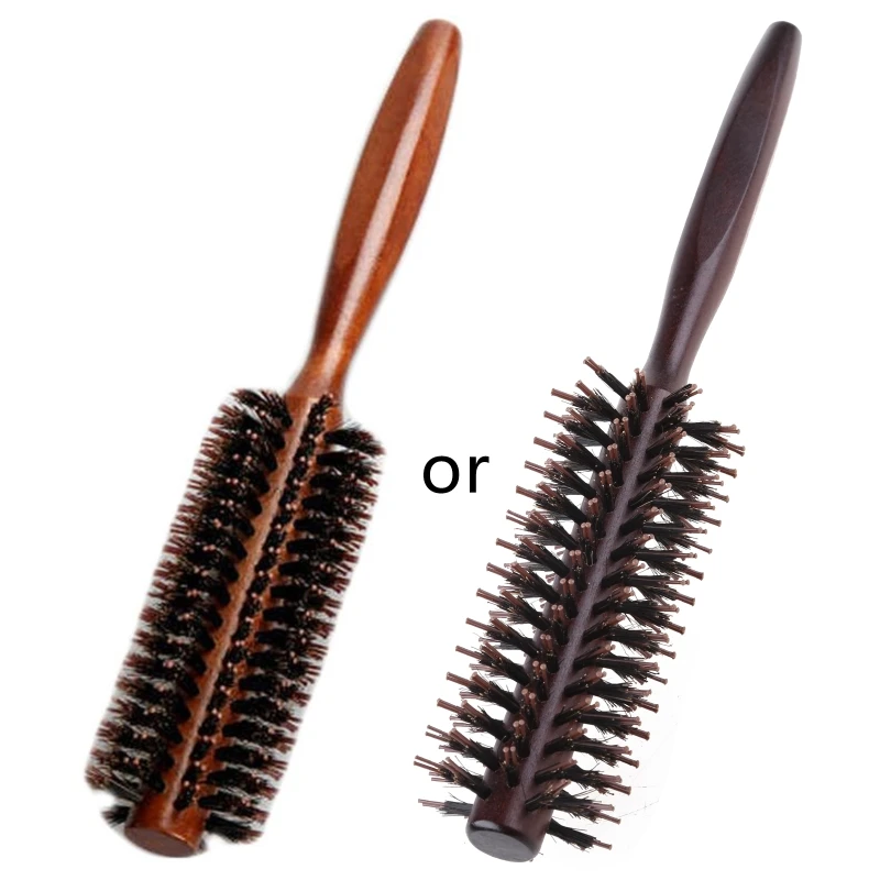 Curly Round Roll Hair Brush Professional Comb Salon Barber Hairbrush with Wooden Handle Hairdressing Styling Tool Drop Shipping