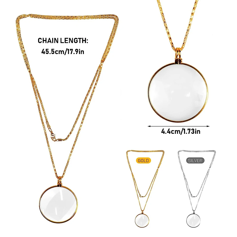 Jewelry Magnifier Jewelry Magnifying Glass Magnifying Glass Reading Magnifier Necklace Magnifier Portable Monocle 5x Magnifying Glasses for Reading Newspapers and Magazines Pendant Jewelry Optical Magnifier