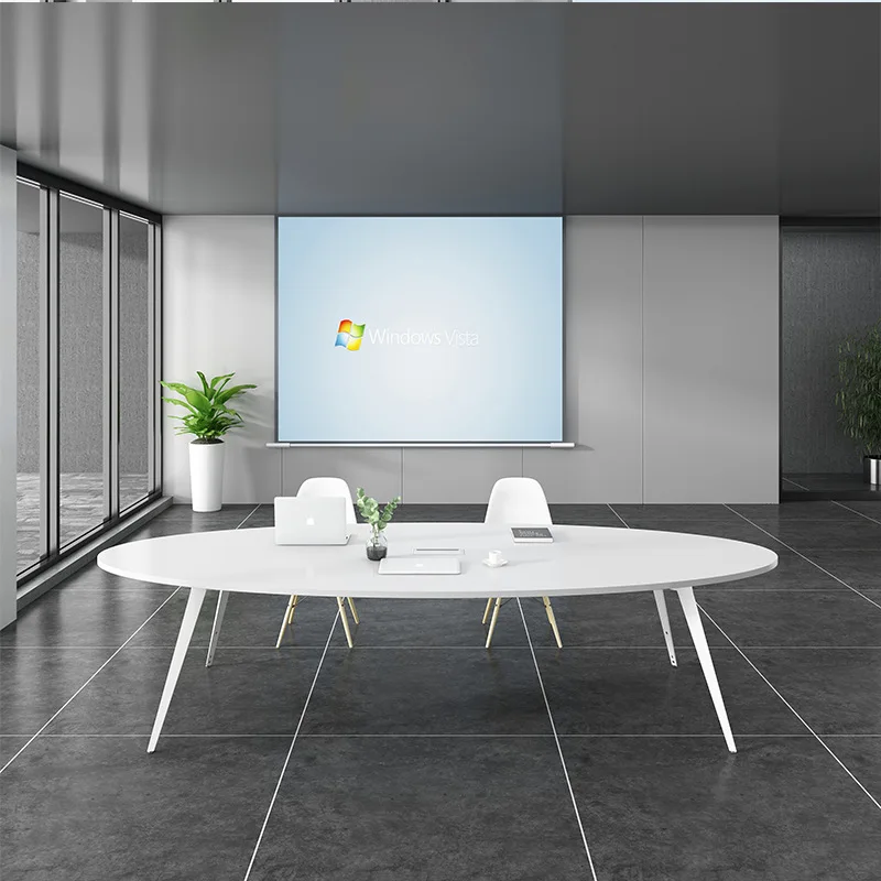 

Small oval conference table table and chair combination