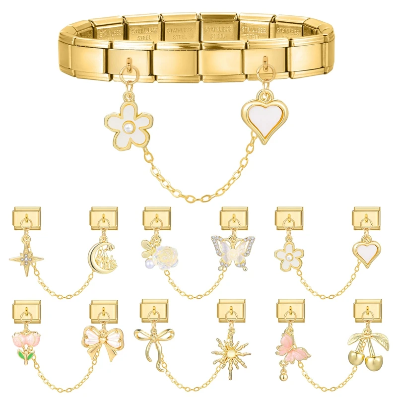 Gold Modular Chain Stainless Steel Fashion Jewelry