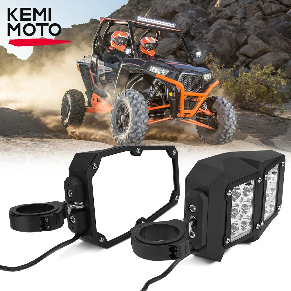 UTV 백미러 LED 라이트, Polaris RZR XP 1000 레인저, Can-am X3, Cfmoto, Arctic Cat과 호환 가능, 1.5 인치-2 인치