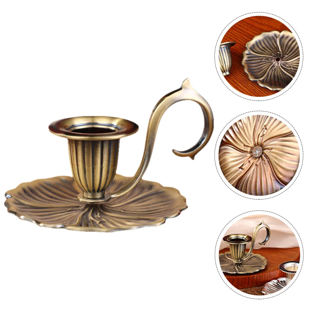 

Candle Holder Metal Candlestick Holder Pillar Stand Decorative Table Centerpiece Church Candlestick Retro Holding Candle Cup