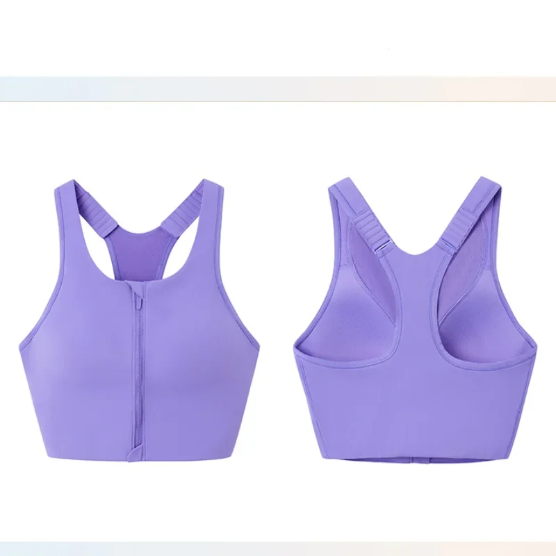 Solid Color Yoga Tight Sports Bras For Women 2024 Women's Fitness Zipper Bra Sportswear Woman Gym Training Female Crop Tops