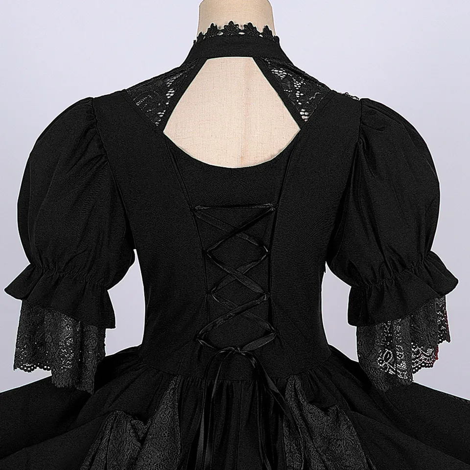 Elegant Vintage Gothic Princess Dress for Oktoberfest