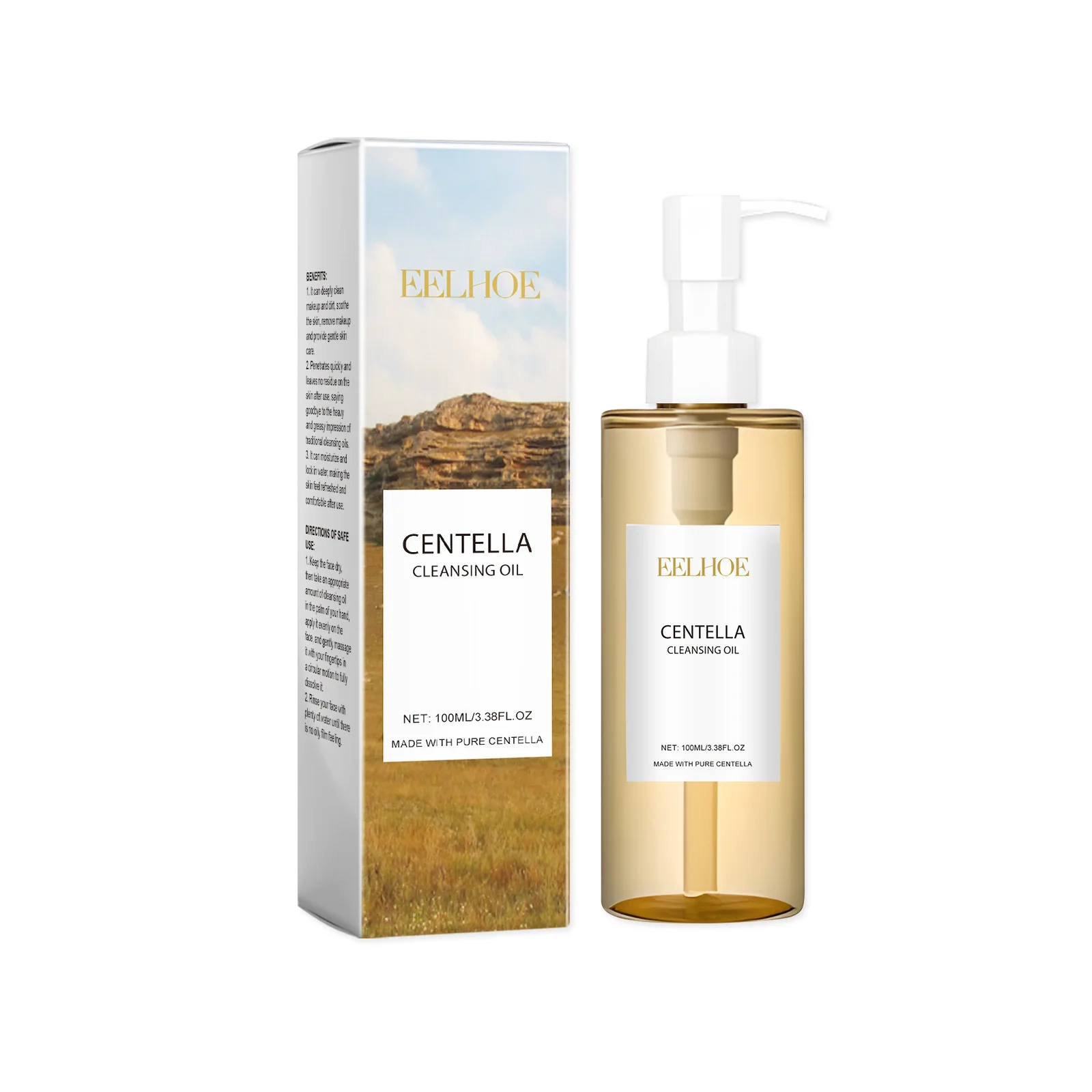 Centella Cleansing Oil Facial Makeup Remover Moisturizing Face Refresher Cleaning Centella Asiatica Extract Vitamin E Skin Oil 2