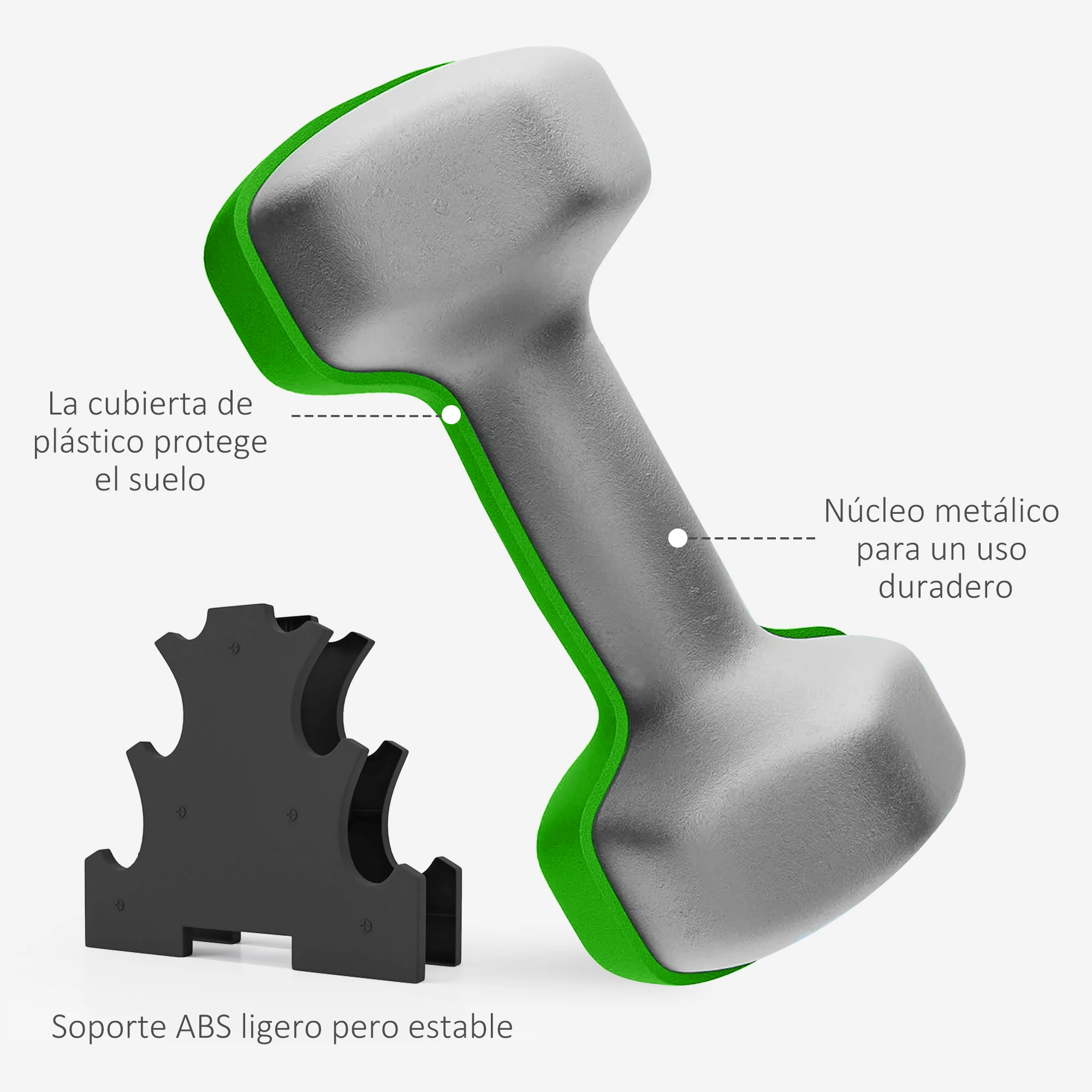 SPORTNOW Set di Manubri Regolabili 4 in 1 1/1,5/2/2,5 kg con