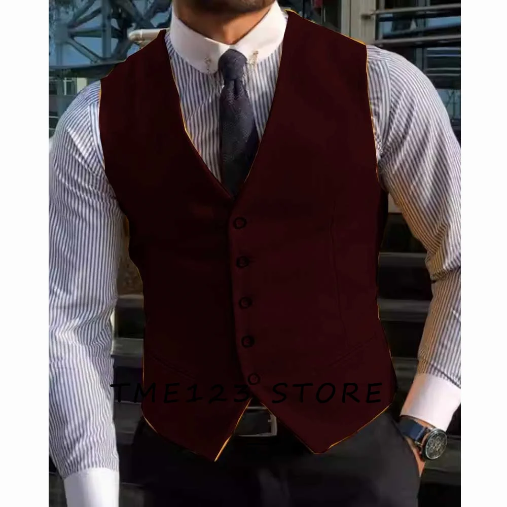 Men's Serge Casual Vest Suit Jackets Elegant Suits for Men Wang Formal Man Ambo Gothic Chaleco Male Vests Waistcoat Gilet Mens
