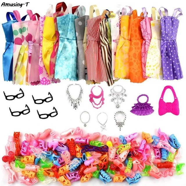 70 Pcs Doll Clothes & Accessories for 11.5 Inch Girl Doll - Includes  Dresses, Shoes, and Other Accessories