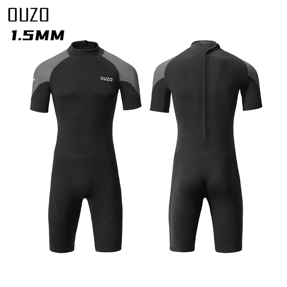 NeopreneWetsuit15MMMenScubaDivingUnderwaterFishingShortSleeveSuitKitesurf