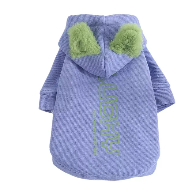 Fashion Blue Hoodie Sweater for Cat 2-legged Winter Coat for Sphynx Warm Sweatshirt for Kittens Soft Loungewear for Devon Rex 5
