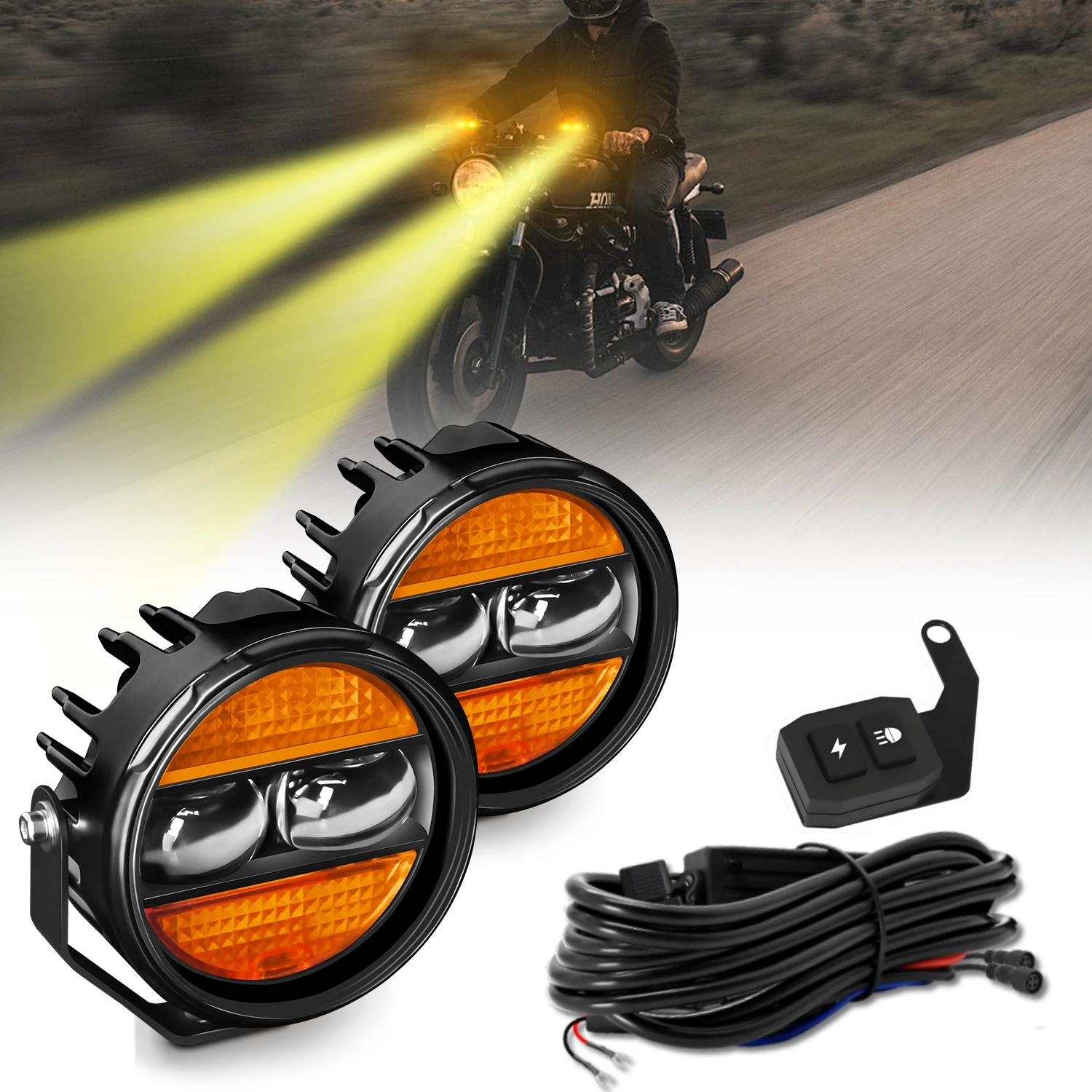 4inch LED Mile Headlight Bar Running Turn signal Boat Work Fog Motorcyle Light S