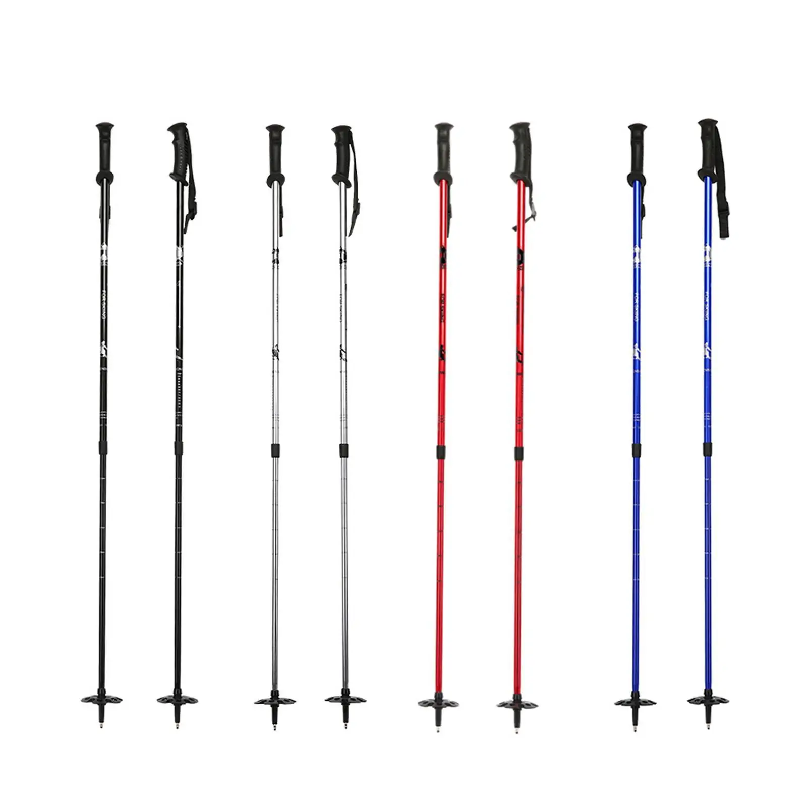 Ski Poles for Adults Kids with Lock System Ergonomic Grip Walking Sticks for Winter Sports Hiking Skiing Mountaineering Outdoor 2