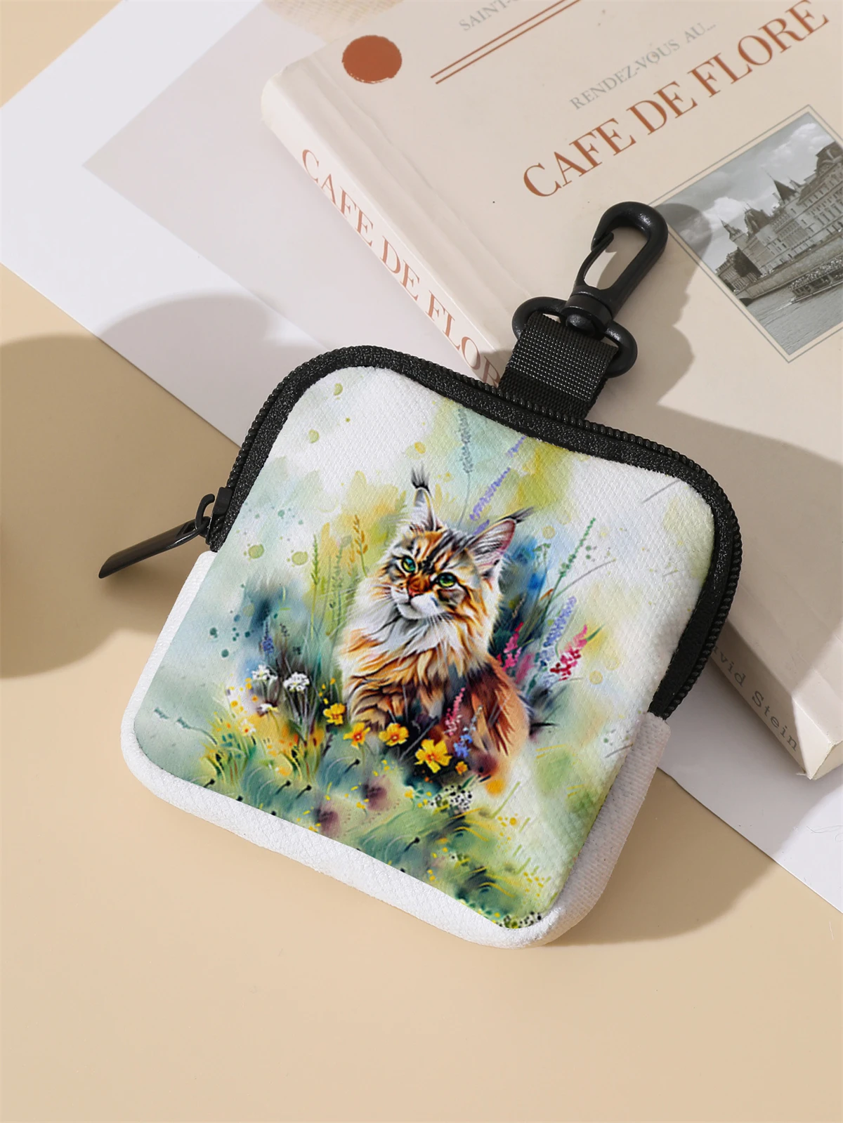 One cat patterned large capacity coin wallet, digital printed coin wallet, and storage bag are ideal choices for gifs