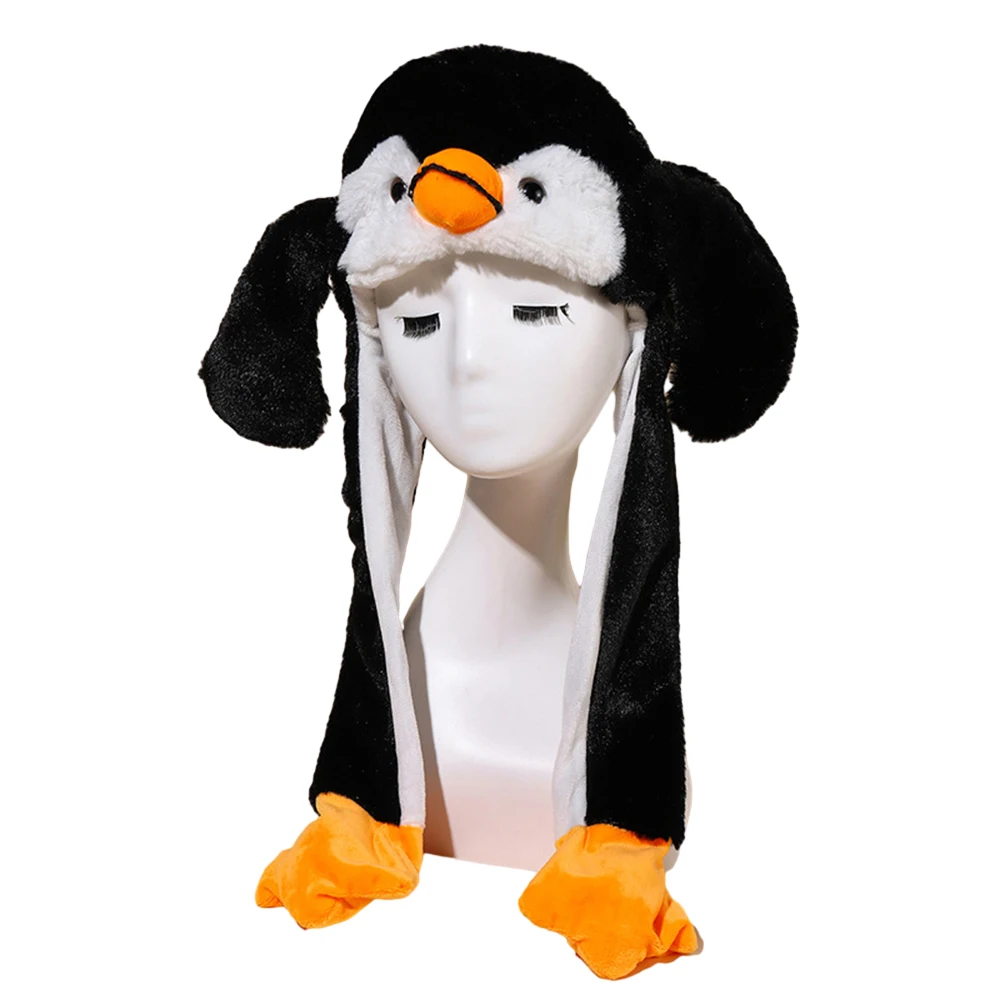 Autumn and Winter Plush Hats, Warm and Cute Ear Protection Hats, Cute Moving Cartoon Ear Hats,Black