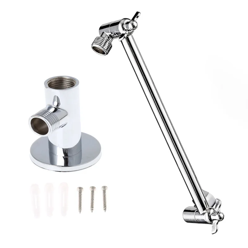 Solid Brass Adjustable Shower for Head Extension Arm/Hose Connector Flexible Height & Shower Arm Extender Universal