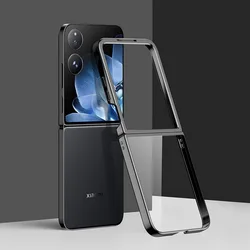 Sleek Transparent Electroplated Protective Phone Case - Ultra Thin & Flexible for Xiaomi mix flip 2 (Black)