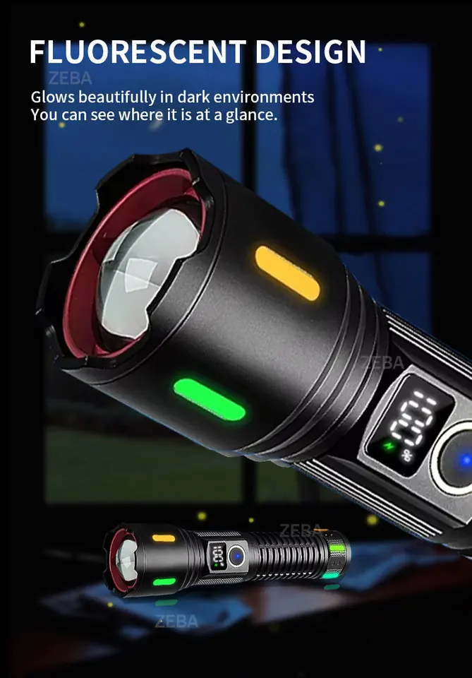 YXQUA Linternas LED Recargables, Linterna Táctica LED S1200 De Alto