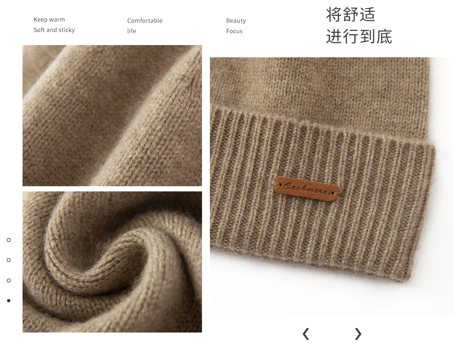 Luxuriöse Strickmütze aus 100 % Kaschmir für Damen und Herren, Unisex, warme Freizeitmütze, einfarbig, Herbst und Winter, hautfreundliche Unterwäsche – Detail 15