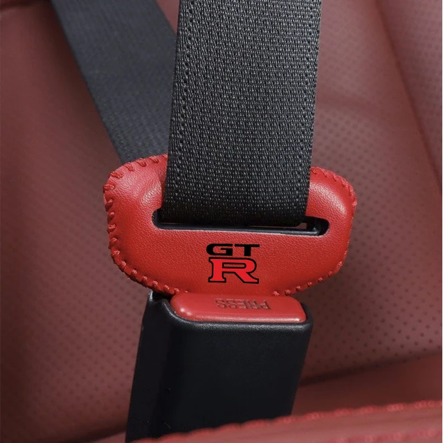 자동차 시트 벨트 버클 커버 가죽 보호대 충돌 방지 케이스, 닛산 GTR GT-R R35 용, 2 개