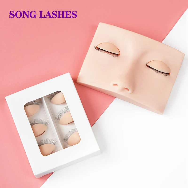 Song Lash Mannequin Head For Eyelash Extension With Practice Silicone Mannequin Head Lashes Extensions  Cosmetic Model Supplies