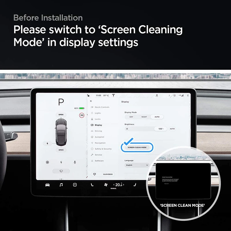 For Tesla Model 3 Y Tempered Glass Screen Protector Dashboard