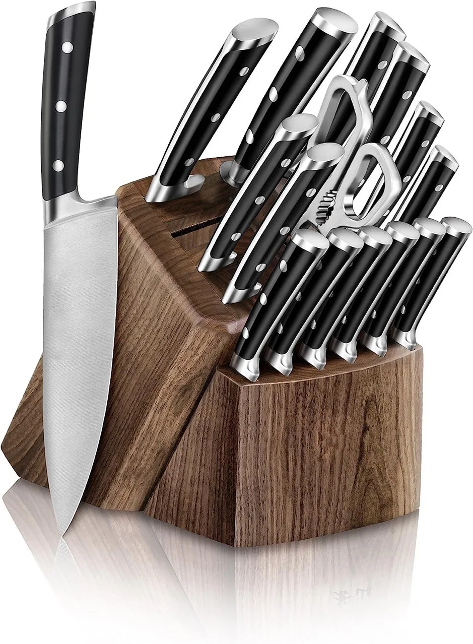 

Набор кухонных ножей, поварские ножи для внешней торговли, деревянная основа, стальной нож с головкой, набор из 17 предметов, цельная стальная Встроенная рукоятка