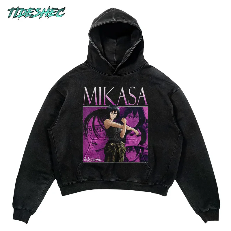 

Уличная одежда в стиле хип-хоп, хлопковые толстовки, свитшот с аниме гигантским графическим принтом, мужская Толстовка Оверсайз в стиле ретро с японской мангой JR02, 2024