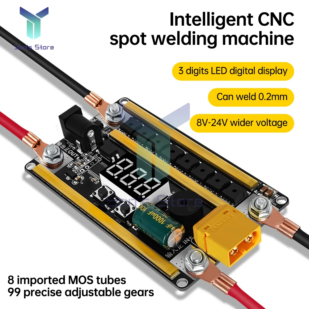 

1Pcs GX591 12V Spot Welder DIY Kit 99 Gears Power Adjustable Mini Spots Welding Machine Control Board for Welding 18650 Battery
