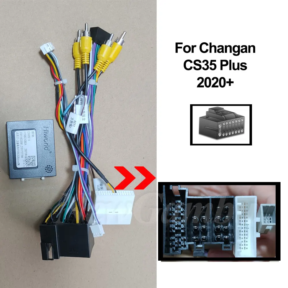 

For Changan CS35 Plus 2020 Canbus and Cable Audio Adaptor Dash Trim Kits Facia Panel Radio Player screen 2 Din