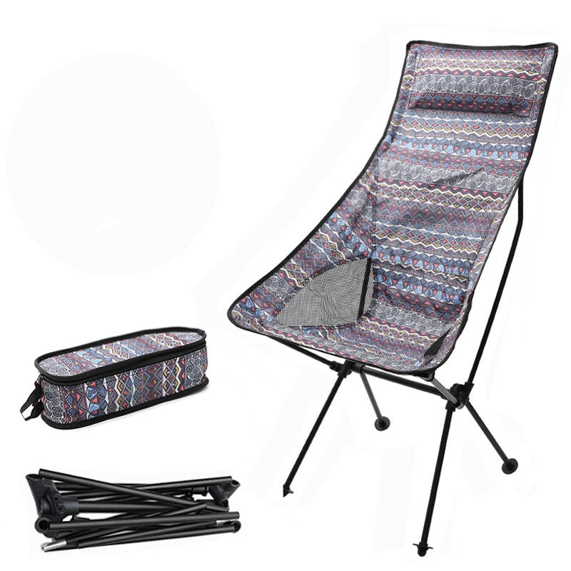 HooRu Folding Camping Moon Chair Lightweight Backpacking Portable Outdoor Beach Chairs for Picnic Travelling Fishing Seat f2 outdoor foldable table chair portable camping desk for beach aluminium hiking climbing fishing picnic folding tables chairs