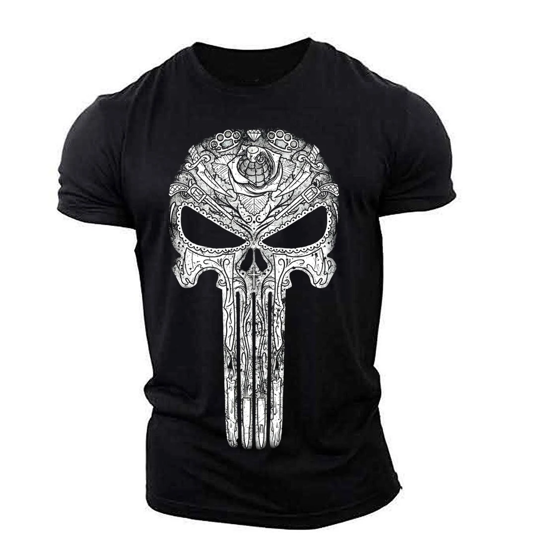 

Cool Skull graphic t shirts For Muscles Men t-shirt Sportswear Outdoor Light, Thin And Breathable elasticity T-Shirts