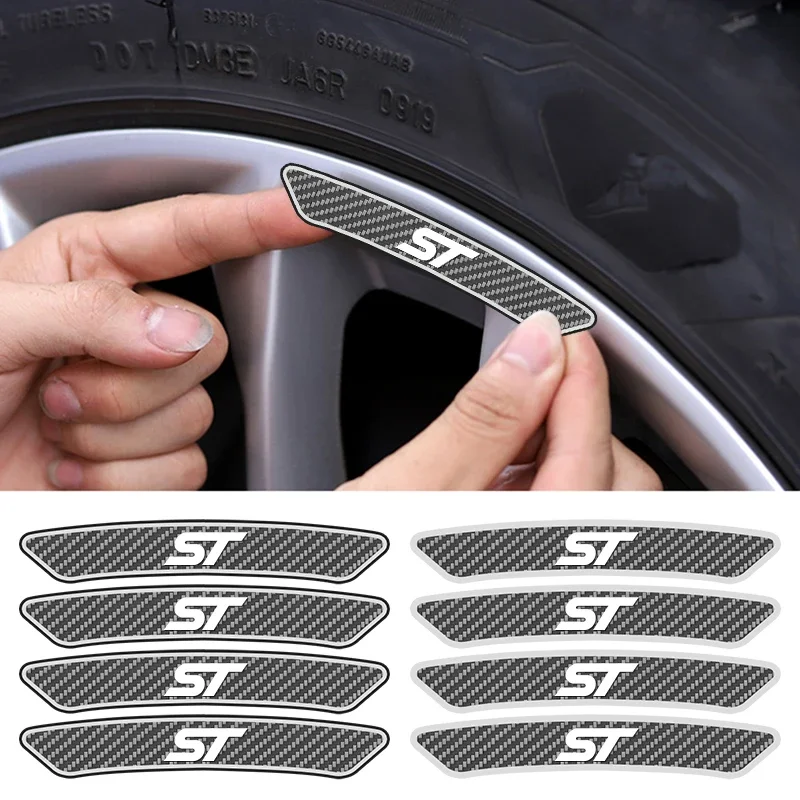 Car Logo 3D Trim Badge Wheel Brow Decal Car Wheel Hub Sticker Per Ford St Focus 2 3 Mondeo Mk4 Fiesta Kuga Fusion Ecosport