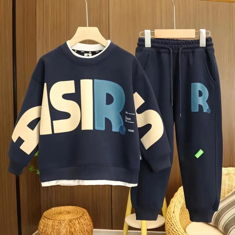 

Boys Autumn Clothing Suit 2023 New Children's Letter Printed Sweatshirt Spring and Autumn Sports Net Red Trendy Two-Piece Suit